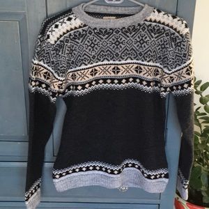 Women`s Alpaca Sweater - Charcoal/Multi, Small